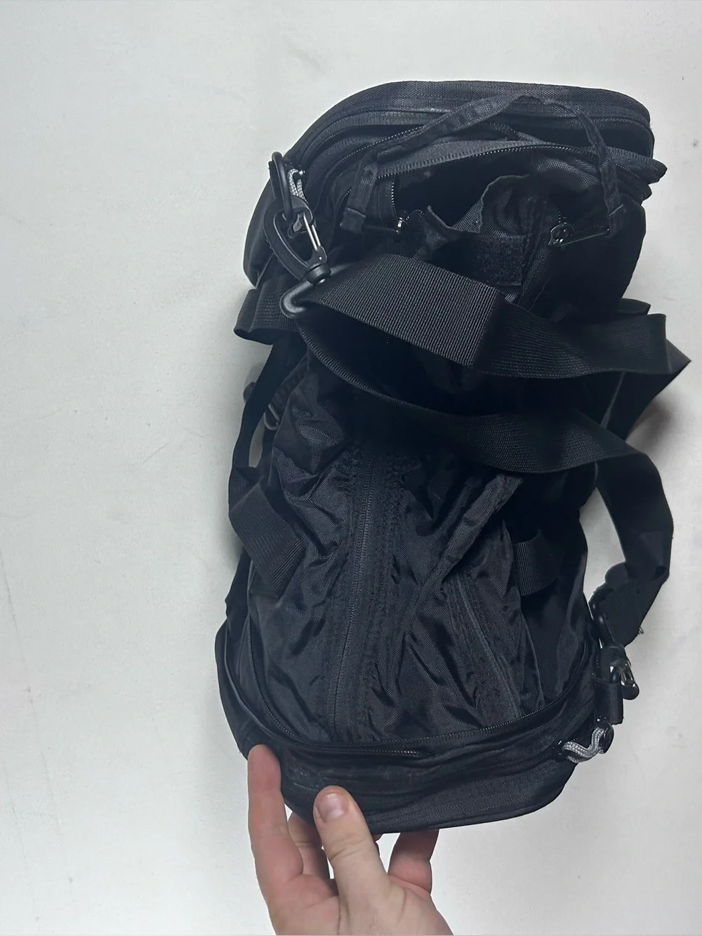 Nike Black Small Zipper Packable Utility Duffle Gym Bag Rare Bag 100% Nylon
